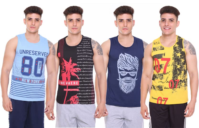 tollfree Sleeveless Vest for Men | Tank Top Sando | Workout Tshirts | Sports Vest | Running Tops | Gym Vest for Men |(Pack of 4)-picture-23