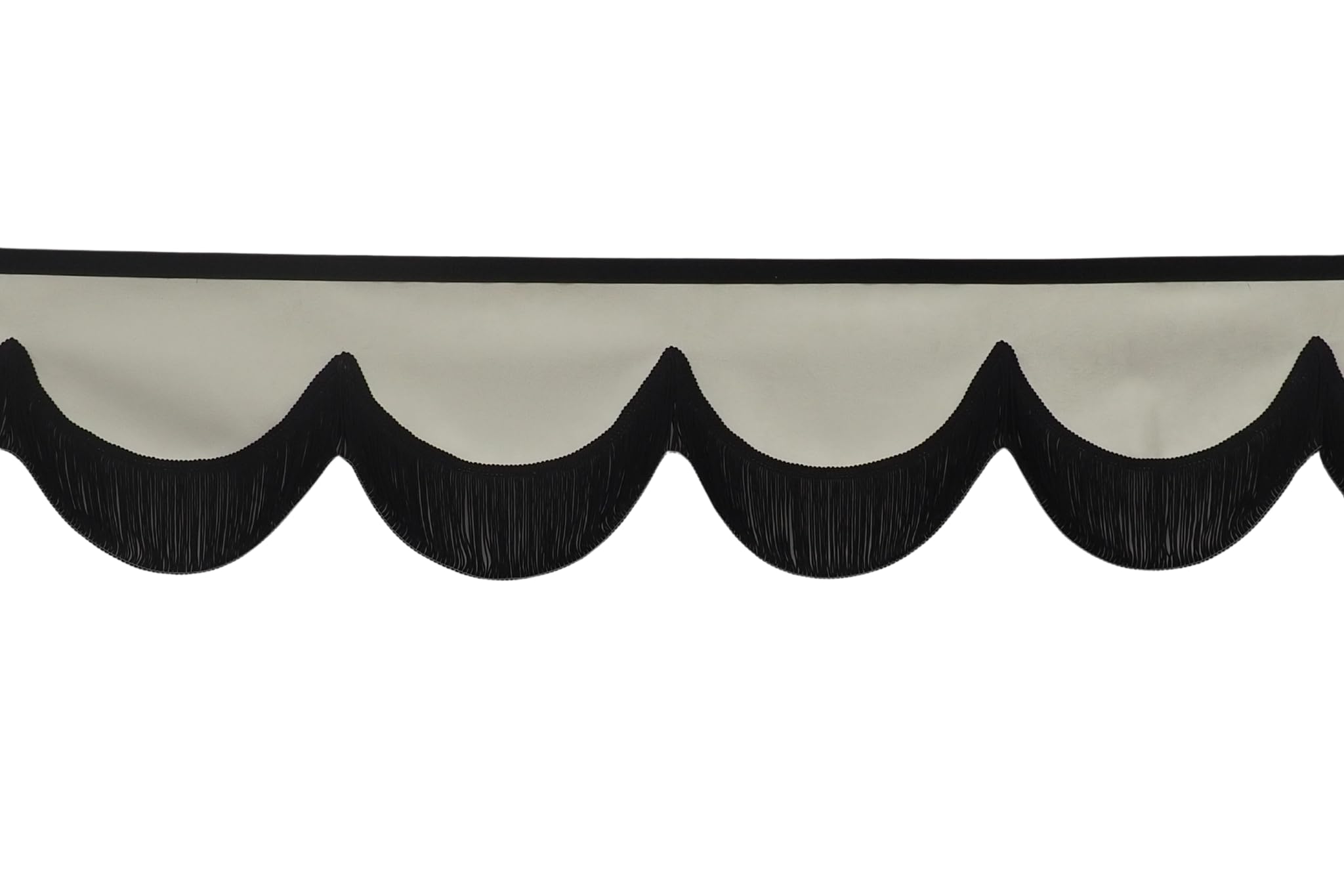 KramTruck - Rideau de camion avec glands - Pare-soleil pour camion - Protection solaire pour toutes les marques de camions (beige clair, glands noirs)