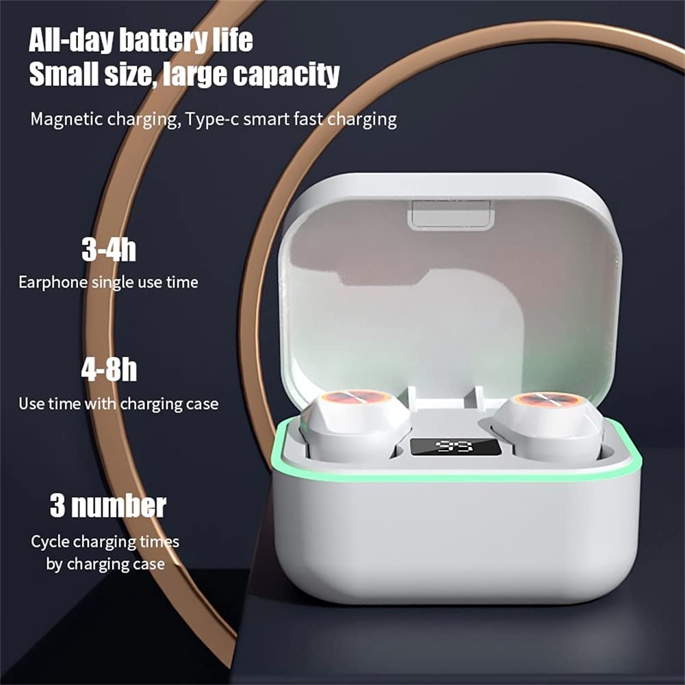 Prawdziwe bezprzewodowe słuchawki, słuchawki bluetooth z mikrofonem, wyświetlacz LED Muzyka Słuchawki Sporty Earbuds HiFi Stereo Stereo, do pracy, Sport, Gra,Black