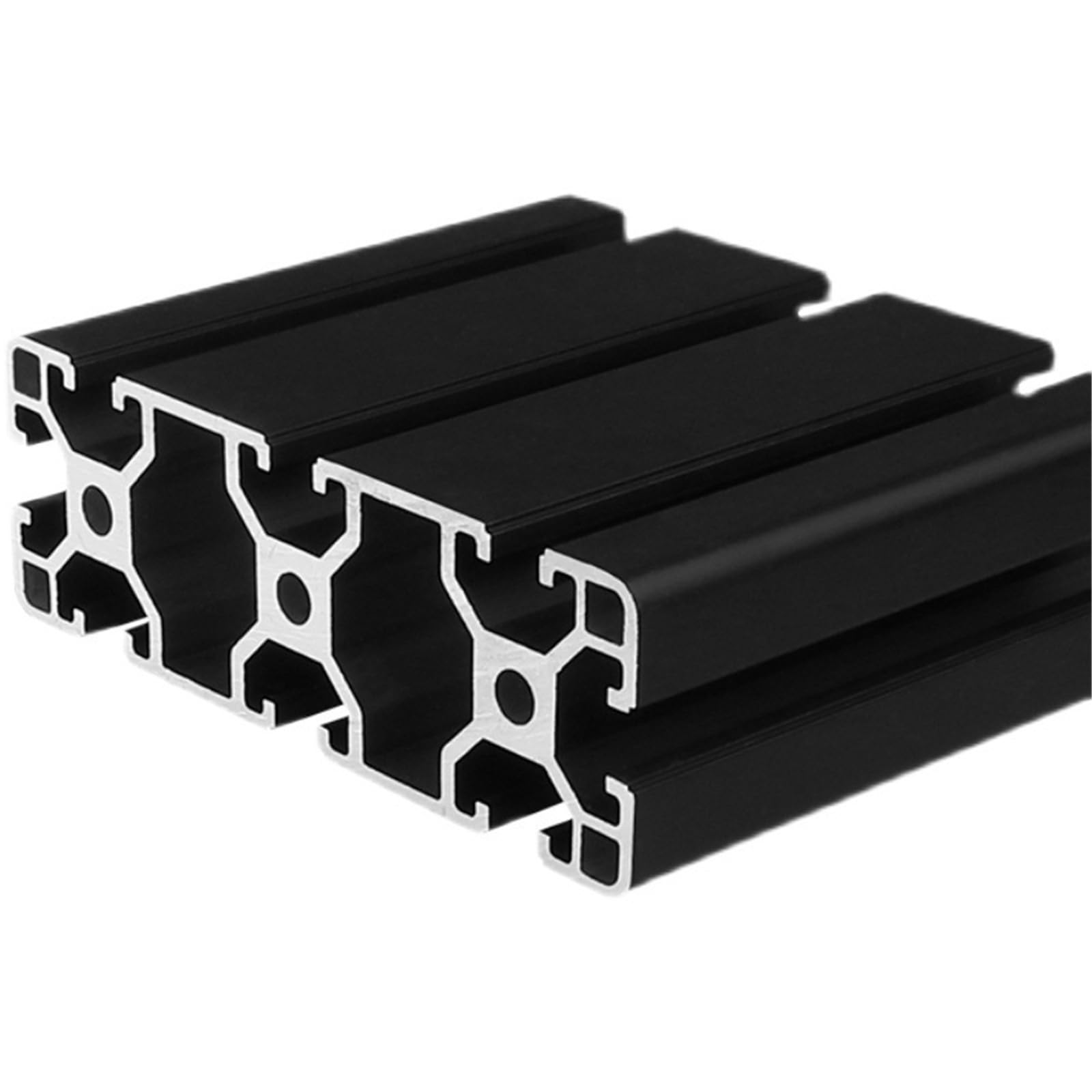 GTPBAO Perfil de aluminio con ranura en T 40120, estándar europeo, 40 x 120 mm, marco de extrusión for máquinas de grabado y vallas industriales. Carril extruido(Negro,150mm 5.91")