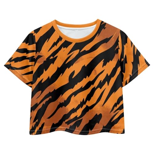 Image of Cute Crop Tops for Girls Short Sleeve Summer T Shirts Fashion Graphic Tees Crew Neck Pullover Tee 5-14 Years