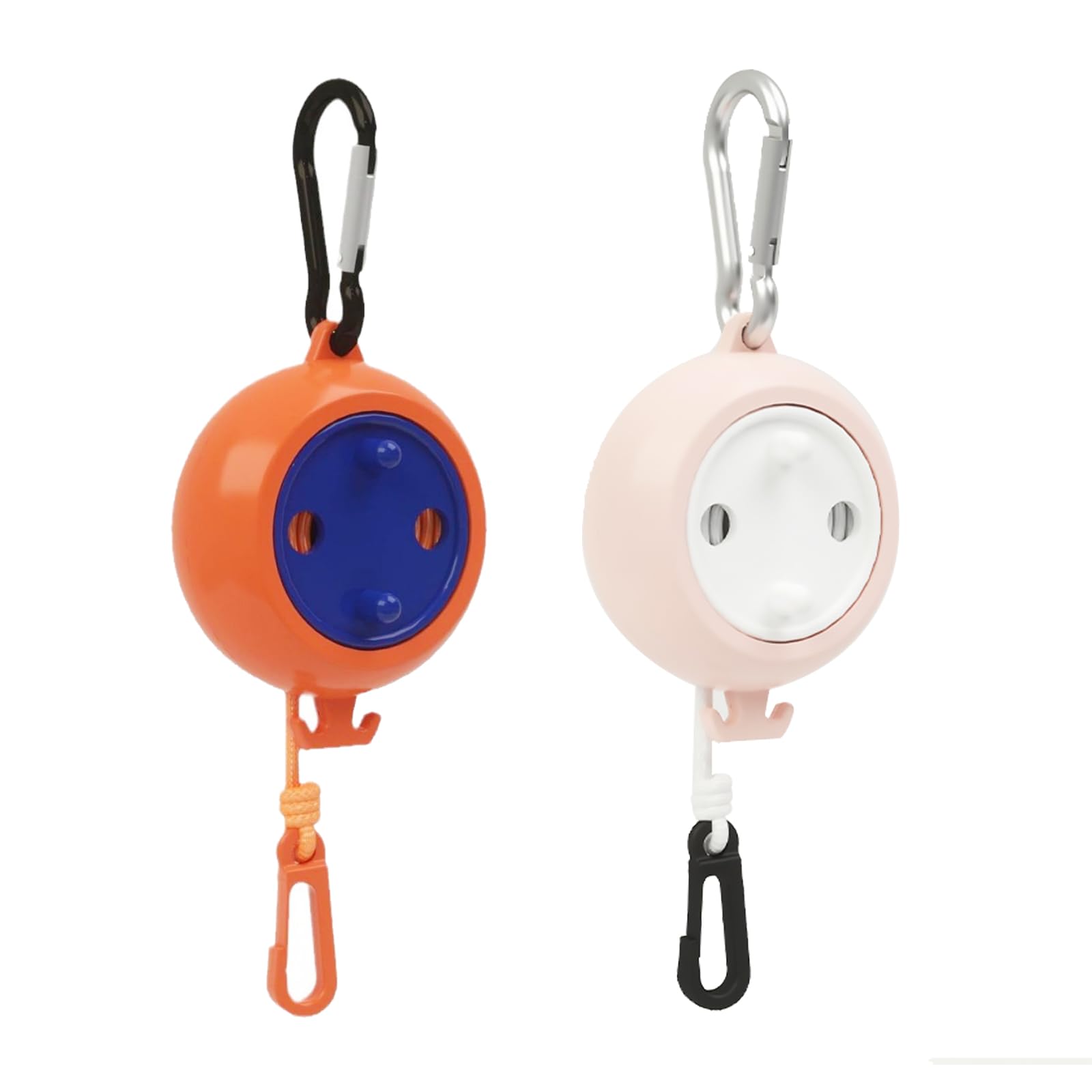 Wjelet 2 Pcs 10m Retractable Washing Line, Portable Windproof Camping Clothesline Drying Lines for Bathroom, Laundry, Garden