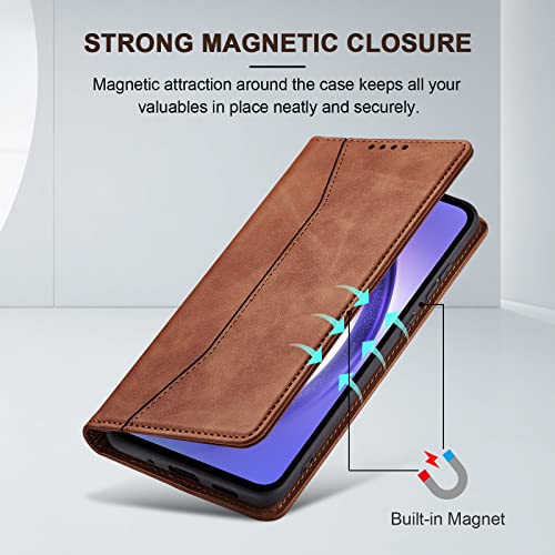Image of Jasonyu Case for Samsung Galaxy A54 Flip Case, Brown