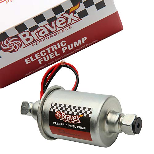 Bravex Inline Electric Fuel Pump Universal DC 12V Low Pressure 5-9 PSI Petrol Diesel E8012S