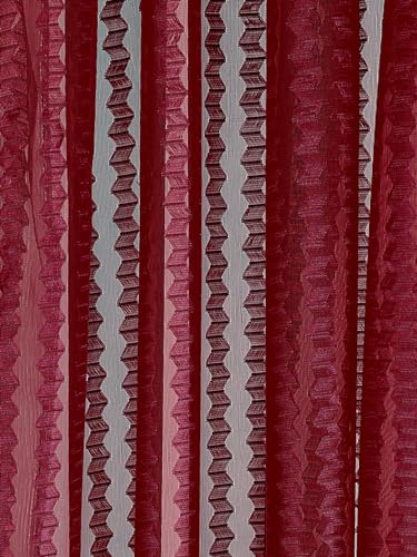Image of Cortina Polyster Transparent Curtain Set |Long Door Installation | Bedroom Living Room Kids Room | 9 Feet Window Curtain Pack of 1 | Red