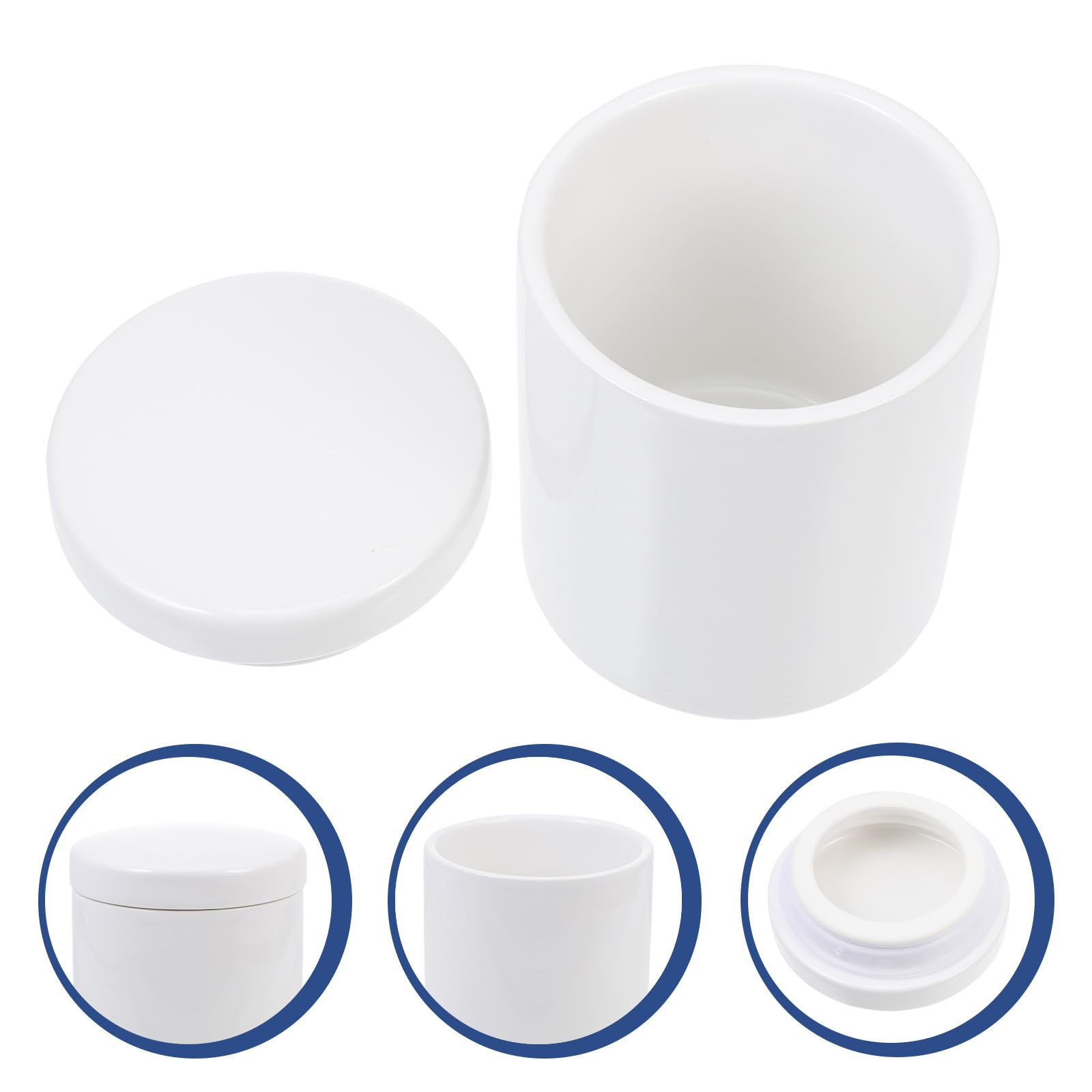TOYANDONA Contenitore Caffè Sottovuoto in Ceramica Bianco 650ml Coperchio Ermetico e Design Nordico per Conservazione Alimenti e Decorazione Casa