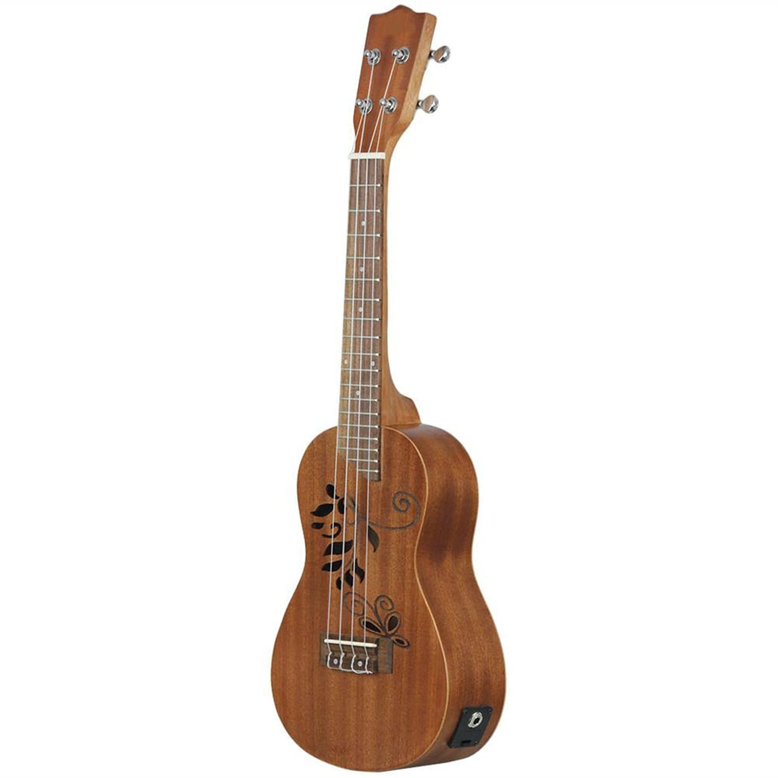 24 Pollici Ukulele Sapele Legno Hollow Scolpito con LCD EQ. Display di Sintonizzazione Strings Strings Strings Strumento Musicale Ukulele Hawaiano