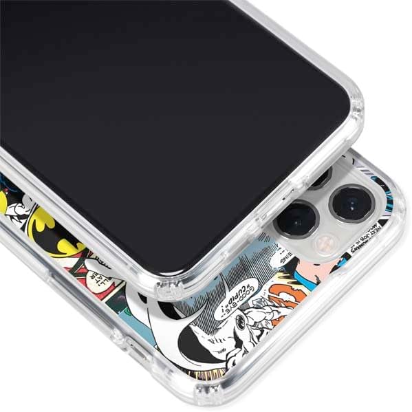 Skinit Clear Phone Case Compatible with iPhone 11 Pro - Officially Licensed DC Comics Batman Vintage Pose Collage Art Design