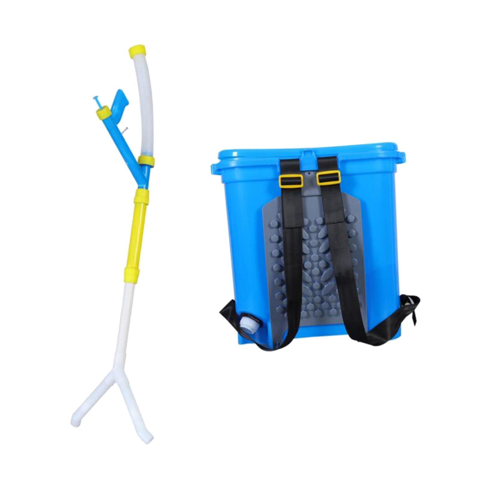 Gralara Esparcidor de Fertilizante Manual 25L Esparcidor de Fertilizante Multiusos Dispensador de Fertilizante para Verduras Prado Césped Jardín, Doble Puerto