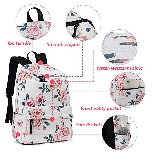 Image of Leaper Fashion Water Resistant School Backpack for Girls 14Inch Laptop Beige