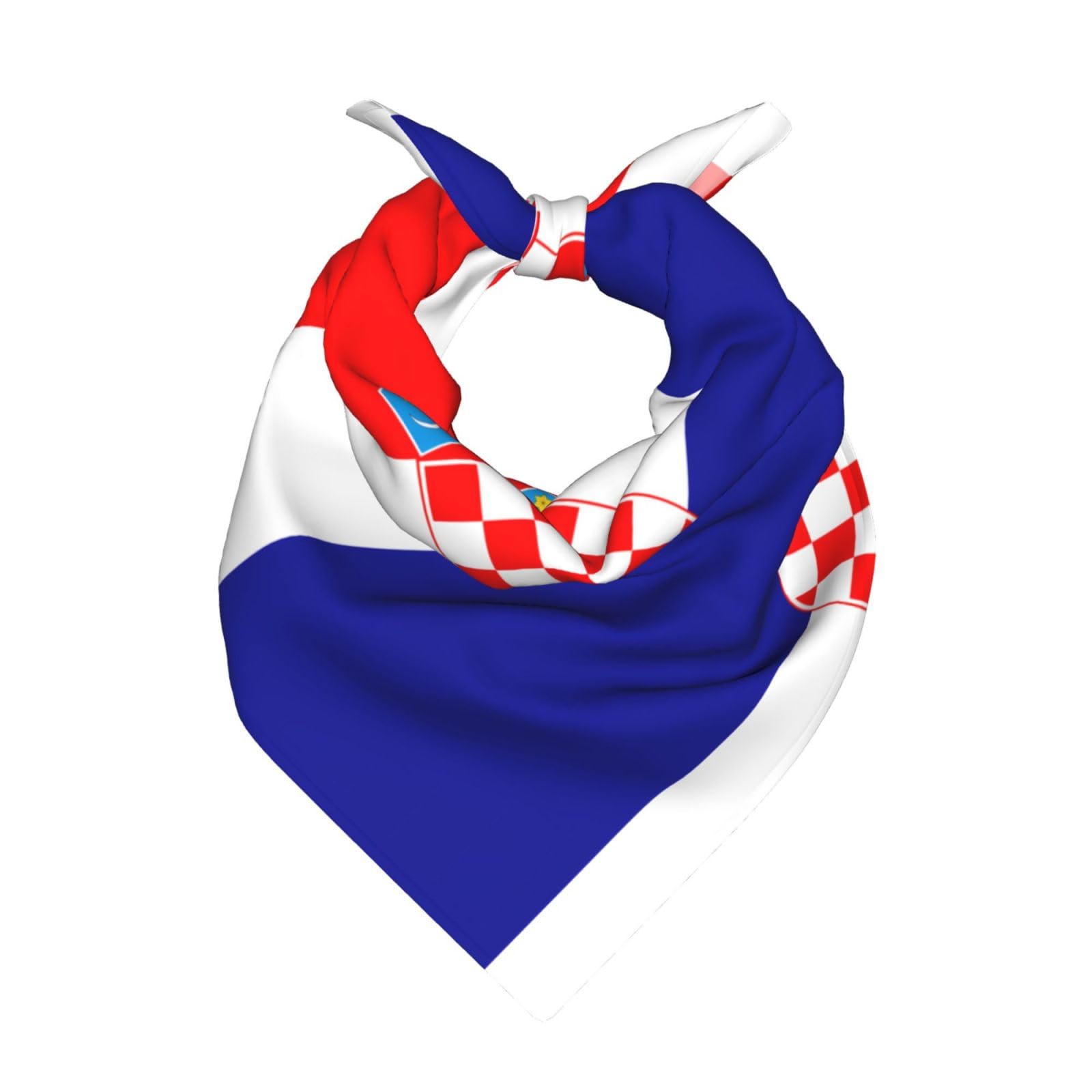 QAZWZML Republic of Croatia Flag Bandana, Polyester, Unisex Adult, 55x55cm, 2026 World Cup Design