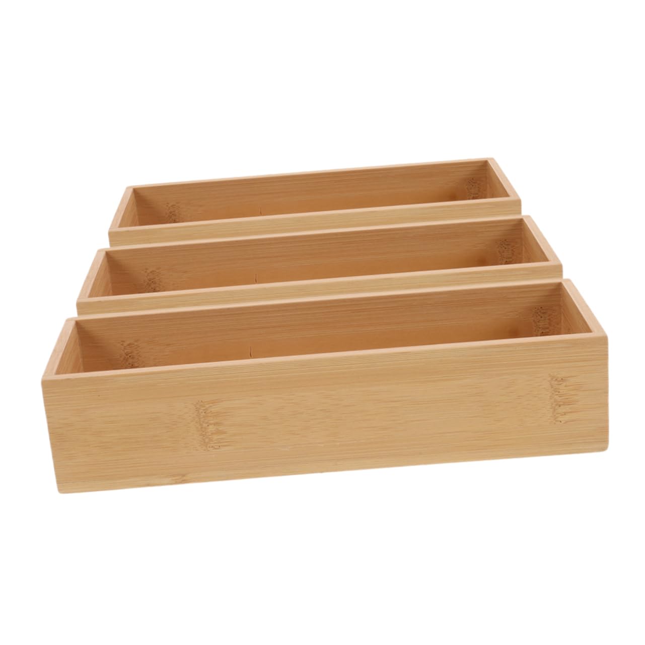 SOLUSTRE 3 Piezas Organizador de Madera sin Tapa Caja de Almacenamiento Multifuncional para Utensilios Maquillaje y Otros Objetos Diseño Minimalista para Cocina Oficina y Baño