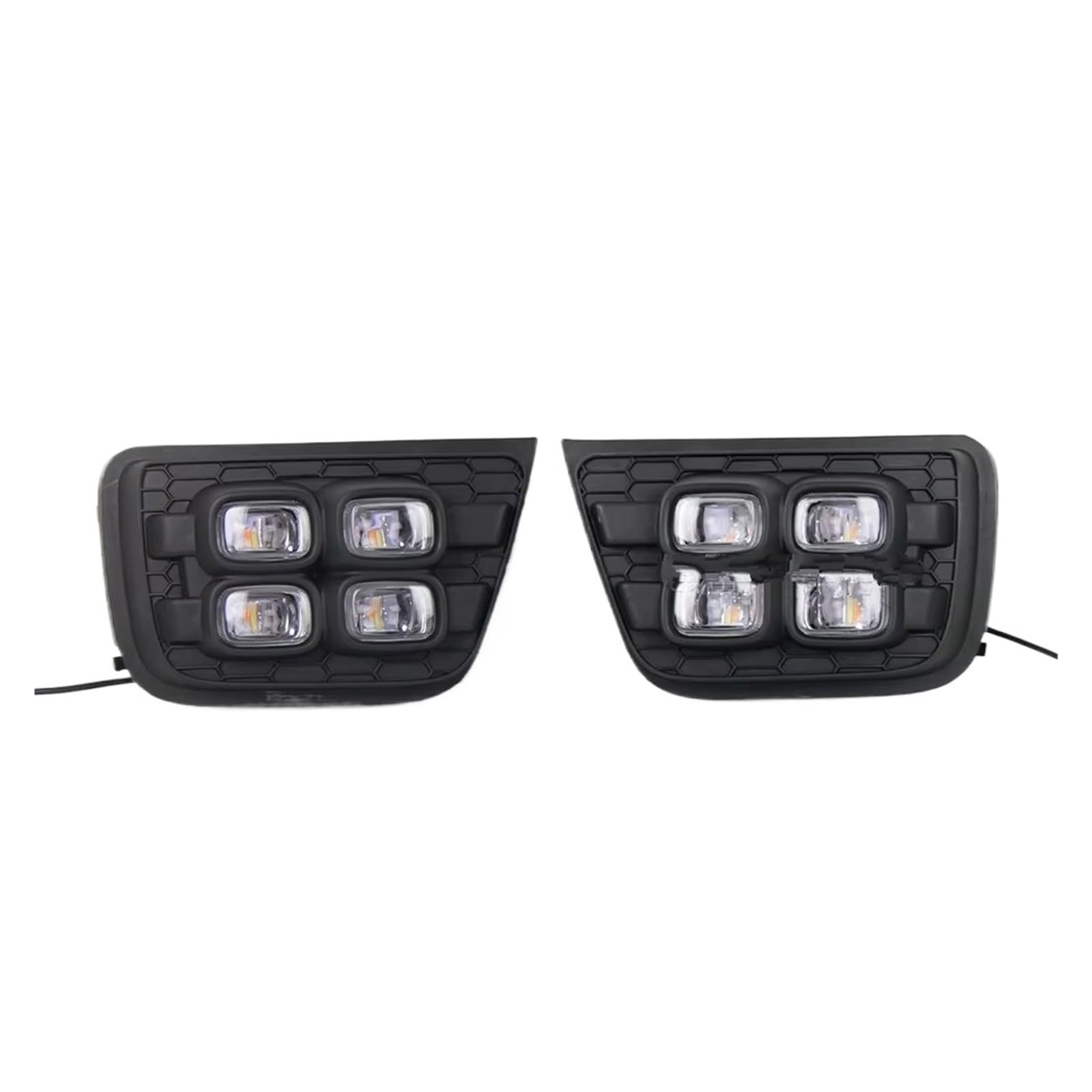 Conjunto Faros Antiniebla 2 Uds Para Toyota Para 4Runner N21 2006 - 2009 Luces Diurnas LED DRL Para Coche Con Indicadores De Señal De Giro Luz Diurna Antiniebla Antiniebla Delantero(White and Yellow)