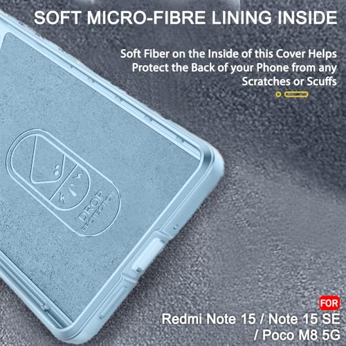Image of TheGiftKart Liquid Silicon Back Cover Case for Mi Redmi Note 15 / Note 15 SE /Poco M8 5G | Shockproof Military Grade Protection | Micro-Fibre Cloth On Inner Side | Anti-Slip Grip Cover (TPU, Blue)