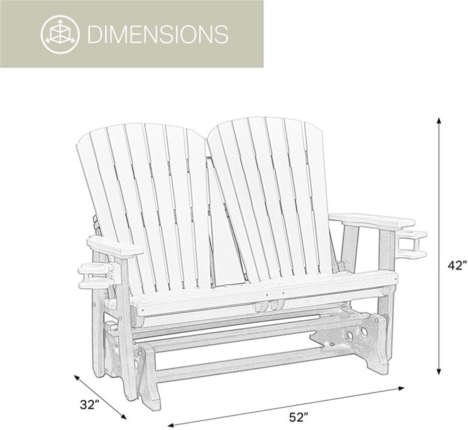 American Furniture Classics OS Home and Office 420WWBK Dual Fan Back Glider in Weatherwood with a Black Base