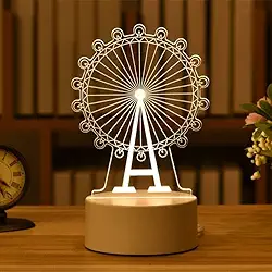 PopLumos - Luminária led 3d, abajur de mesa, roda gigante