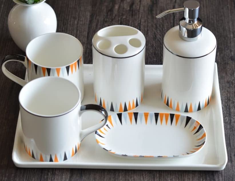 Suministros de baño taza de enjuague bucal accesorio cerámico de lavado 7