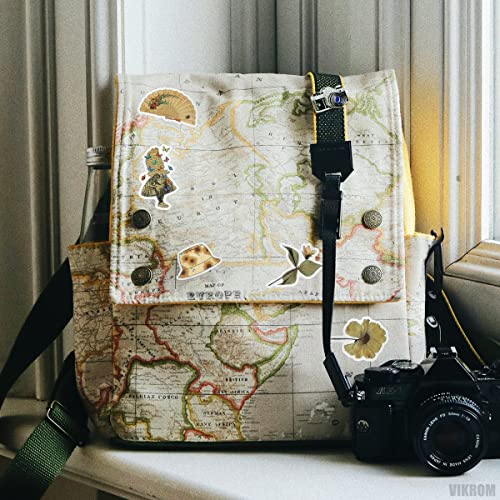 Vikrom Laptop Stickers Aesthetic Vintage Decor - 115Pcs Scrapbook Travel Stickers For Phone Case Laptop Vintage Stickers Vinyl Stickers Waterproof thumb #7