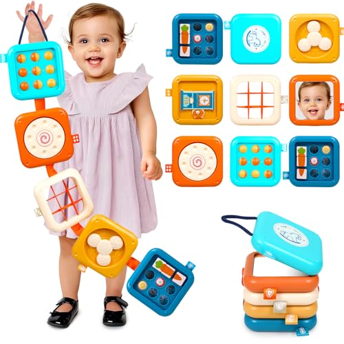 Image of Busy Board for 1 Year Old Montessori Toys for 1 2 Boy Girl Toys Toddler Car Airplane Travel Activities Essentials 1-3 Busy Cube Stocking Learning Education Baby Toy 12-18 Months Birthday Gifts 1 2 3