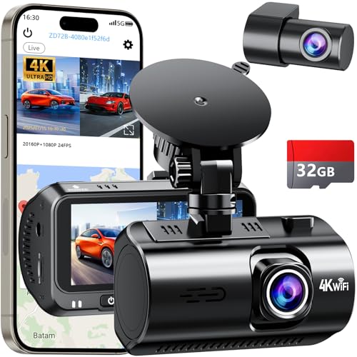 Front and Rear Dash Cam for Car: 4K+1080P Dual Dashcam Record Every Moment for Accident Evidence - 5G WiFi Quick Video Access 15-Min Install by Befumly