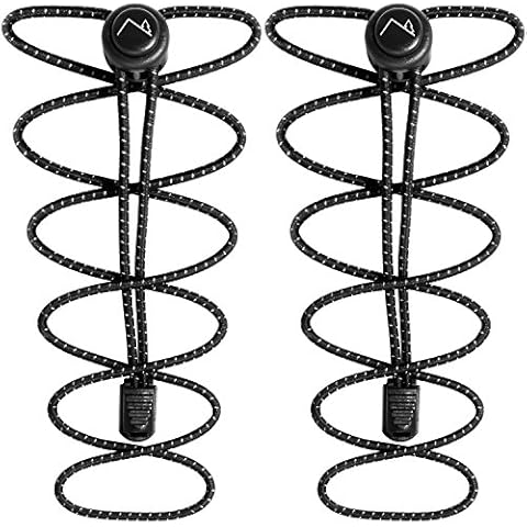 CampTeck U6602 No Tie Shoe Laces Elastic Shoelaces with Locking System - Black - 1 Pair Cover