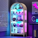 Gurexl 175 CM RGB Arco Vitrinas de Cristal con Luces Dinámicas y...