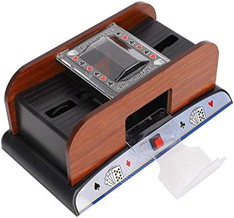 Dioche Barajador automático de cartas, funciona con pilas automáticas de 2 barajas para blackjack, póquer silencioso, fácil de usar, ideal para uso