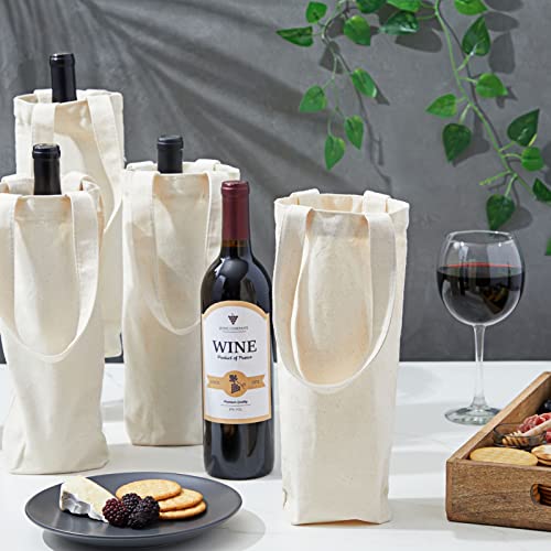 Blue Panda 43237-2 Canvas Wine Carrying Bags With Handles, Burlap Wine Bottle Gift Totes For Mother'S Day, Father'S Day, Birthday Parties, Graduation, Bridal Shower Party Favors  thumb #1