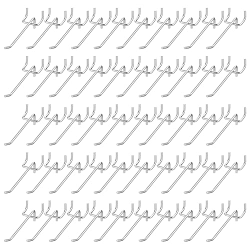 LIQWEI 100 Pcs Peg Board Shelving Hooks, Stainless Steel Hanging