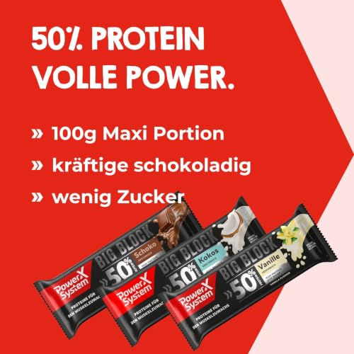 Power System Big Block Proteinriegel Mix Box Vanille Schoko Kokos 12 x 100g – Ansicht 2
