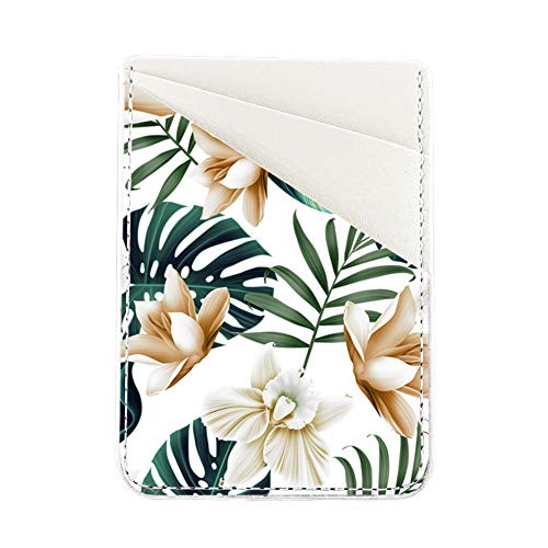 Palm-Tree-Leaf-Flowers-Adhesive-Cell-Phone-Credit-Card-Stick-On-Wallet-Holder-Phone-Pocket-Pouch-Sleeves-for-iPhoneSamsung-Android-and-All-Smartphones