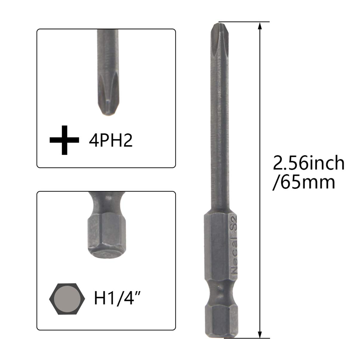 Embout Tournevis Phillips PH2 Tige Hexagonale 300mm - Utoolmart Acier S2