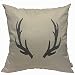 Mugod - Federa decorativa per cuscino con corna di cervi, colore nero, cervo, rustico, per uomo e donna, 45 x 45 cm