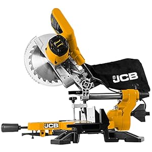 JCB 210mm Sliding Mitre with Laser Guide & Dust Collection Feature, 45 Degrees Bevel, Soft Grip Handle & 2m Power Cable, 3 Year Warranty
