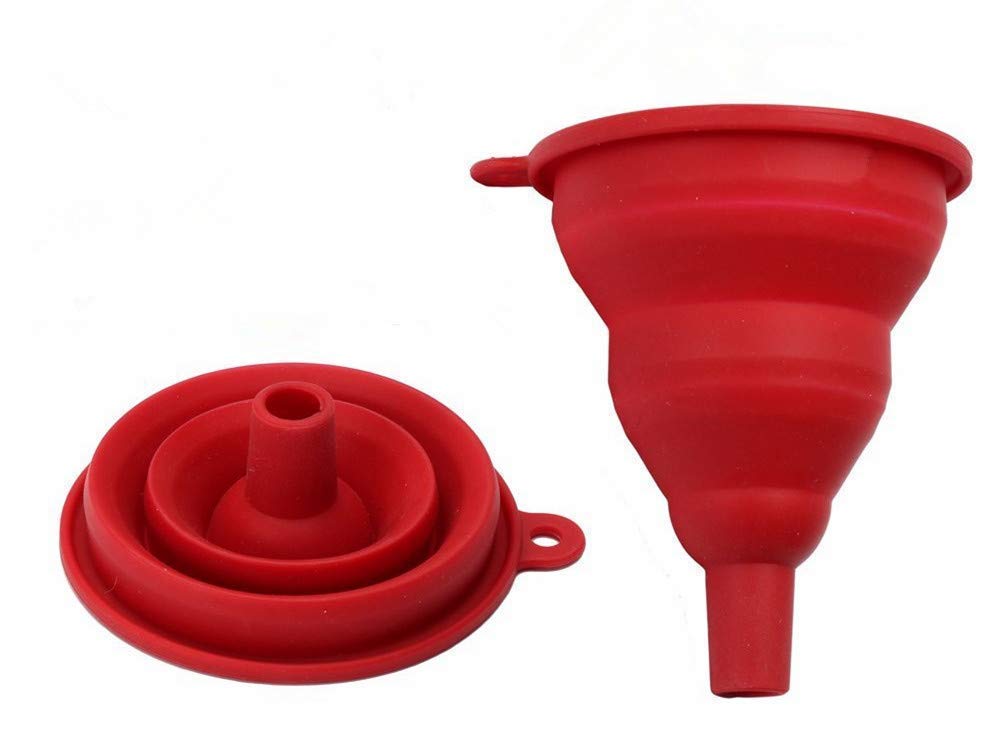 LDG WARESilicone Flexible & Foldable Silicone Funnel for Liquid Powder Transfer, Multicolour