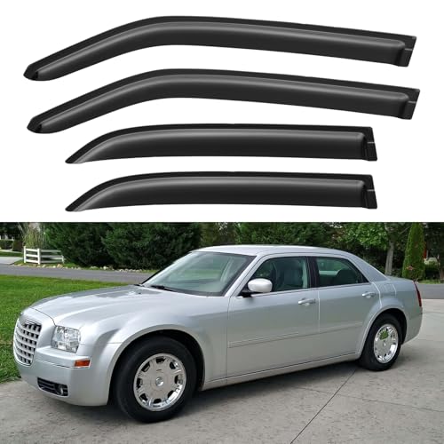 Image of Window Visors Rain Guards Shield for 2005-2010 Chrysler 300, Out-Channel Window Vent Wind Deflectors Visors Shades for 2005-2008 Dodge Magnum