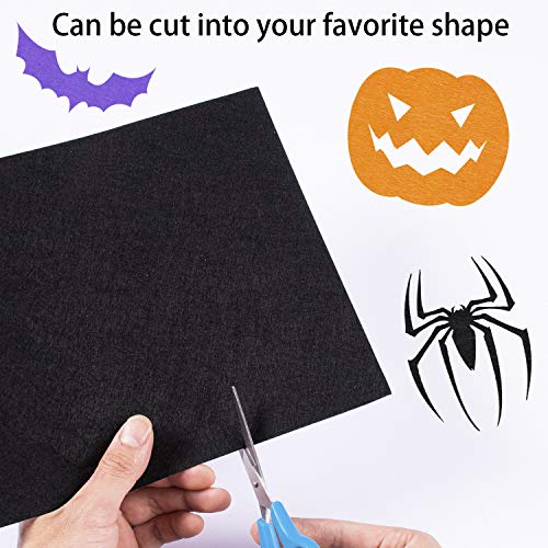 Mixteach STAR-POWER-FELT FABRIC SHEETS-01 12 Pieces Adhesive Halloween Felt Fabric Sheets Orange And Black Craft Felt Fabric Sticky Back Sheets thumb #3