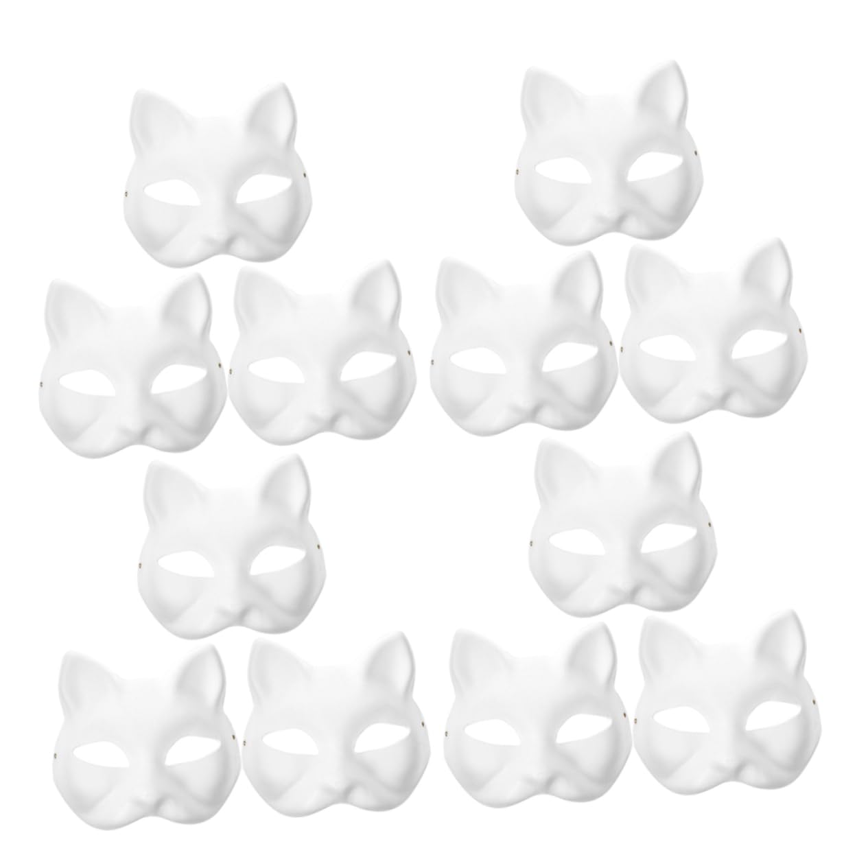 SOLUSTRE 24Pcs DIY Blank Cat Masks for Painting Handmade Masquerade Masks for Parties Crafts Cosplay Stage Performance Use