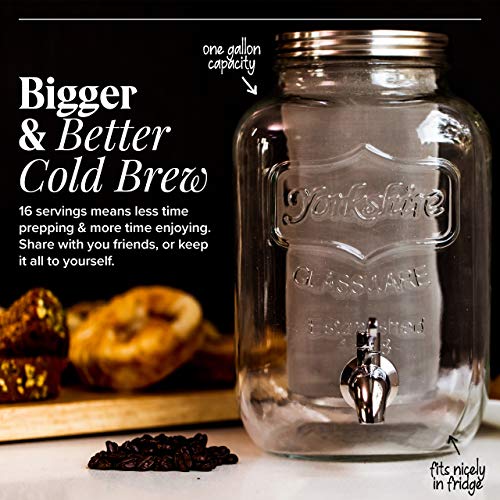 Image of The Original Cold Brew on Tap Cold Brew Coffee Maker - Brewed Iced Coffee Maker - Glass Pitcher Cold Brewer System with Removable Filter (1 Gallon)