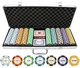 JP Commerce 500 Piece Monte Carlo Clay Poker Chips Set