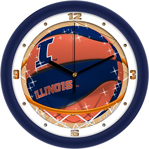 SunTime NCAA Illinois Fighting Illini Slam Dunk Wall Clock