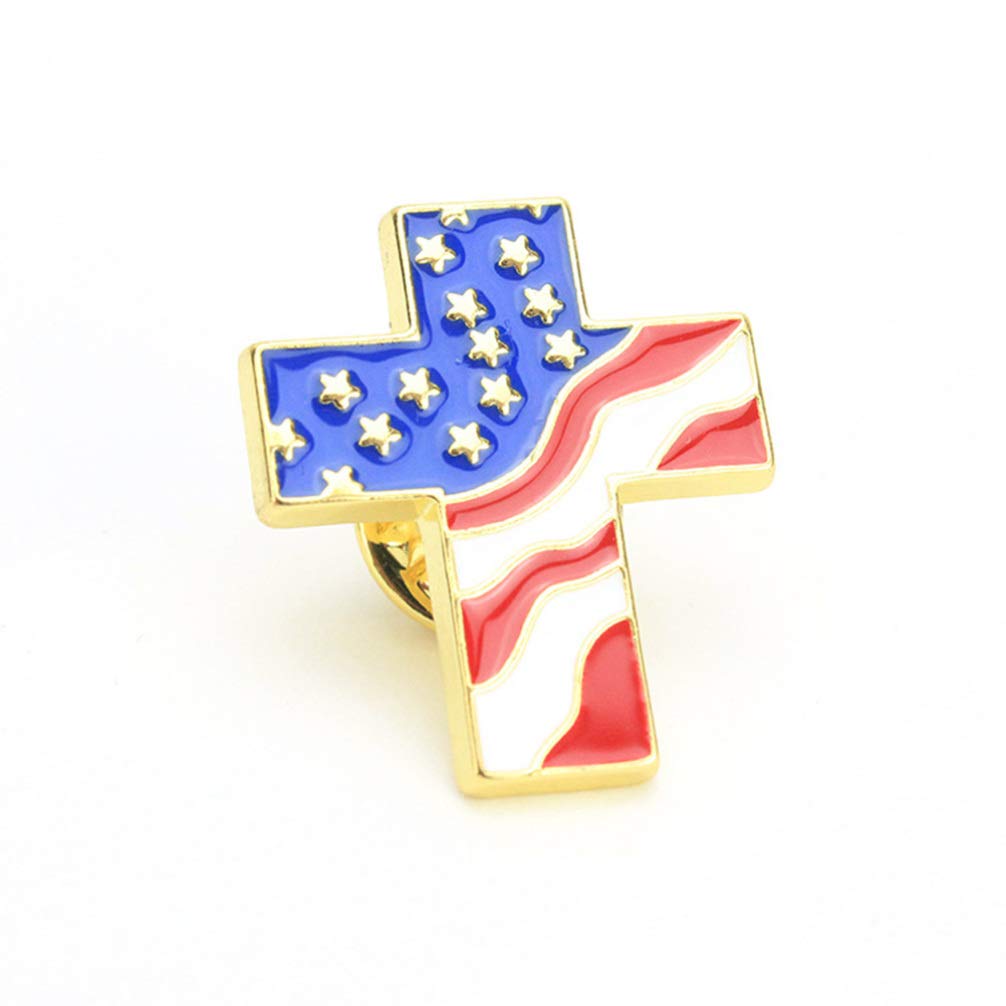 Amerykańska przypinka do klapy 4 szt. amerykańska flaga broszka Amerykański Dzień Niepodległości Krzyż Przypinka do klapy Flaga USA Patriotyczna biżuteria na 4 lipca Akcesoria kostiumowe Amerykańska
