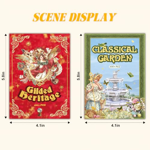 Image of 1000+ Pcs Vintage Aesthetic Sticker Book - Pre-Cut, Waterproof & Repositionable Scrapbook Stickers, No Residue Decals for Journaling, Planners, Phone Cases & DIY Crafts