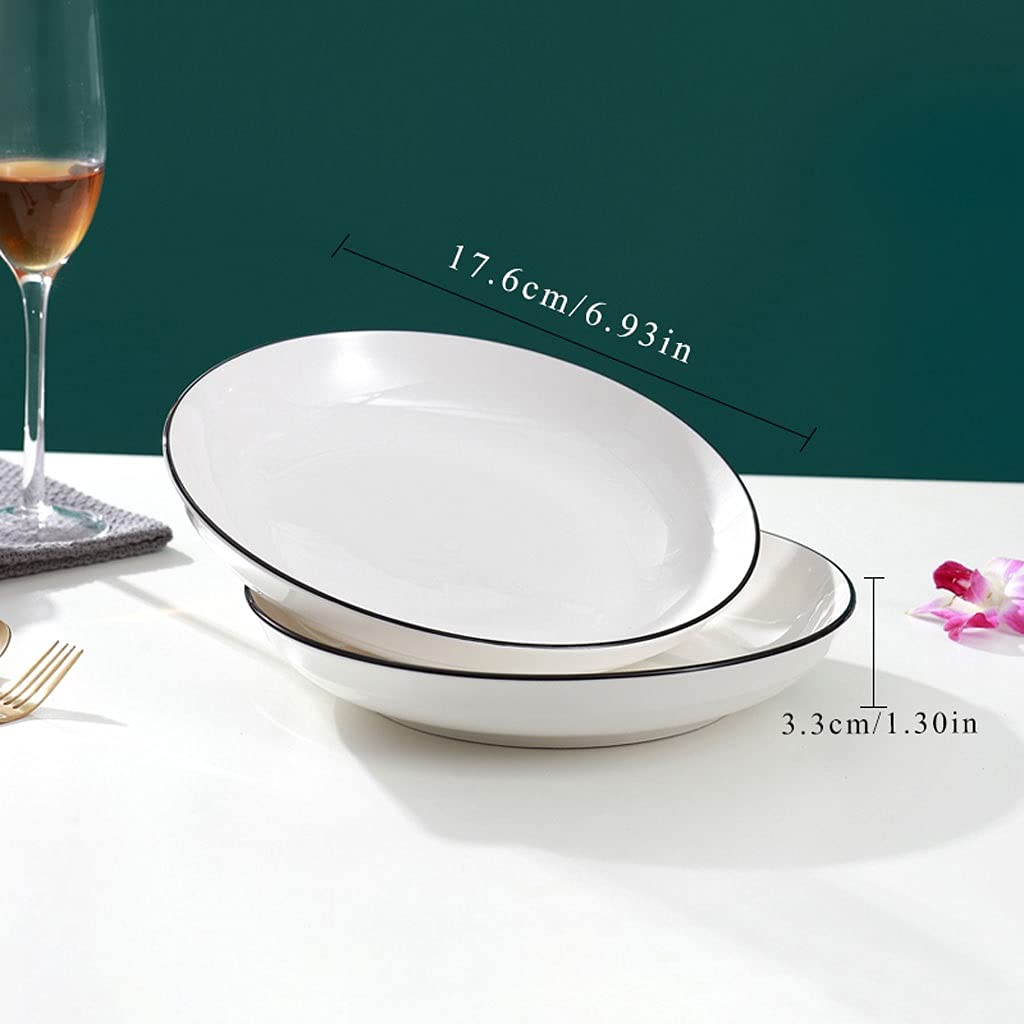 Assiettes Plates Plaques de dîner en céramique Ensemble de 2, plaques blanches La salade apéritif de la salade Pâtes servir des assiettes de dessert plats micro-ondes four et lave-vaisselle Assiette
