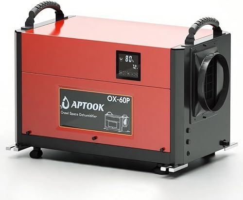 Deshumidificador comercial de 110 pintas con manguera de drenaje, deshumidificador de espacio de arrastre para restauración de daños por agua,