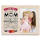 FaCraft First Mothers Day Picture Frames 4x6 Wood 1st Mother's Day Photo Frame for Mom from Baby Fir