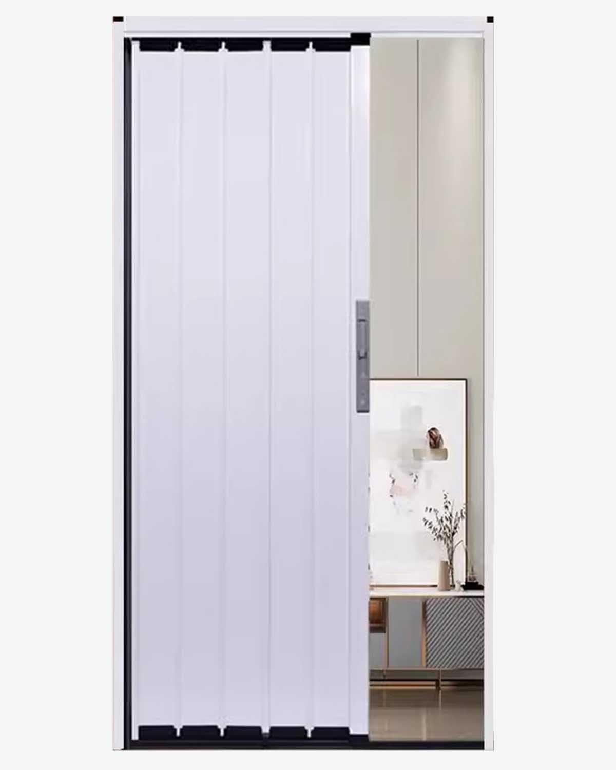 ZIMGOD Concertina Door No-drill Folding Gate Sliding Doors, Accordion Style Screen Door Partition, White Foldable Dividing Gate For Kitchen Shower Wardrobe, Customizable(195x210cm (76.8x82.7in - View #9