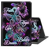 BREIDMKFM Case for Samsung Galaxy Tab S10 Lite / S10 FE / S9 FE 5G / S9 Tablet Case 10.9''/ 11'',Auto Wake/Sleep Multi-Angle Viewing Leather Slim Protective Stand Cover,Purple Butterfly Quotes