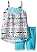 Kidtopia Girls' Lace Front Chiffon Tunic and Short Set In Blue