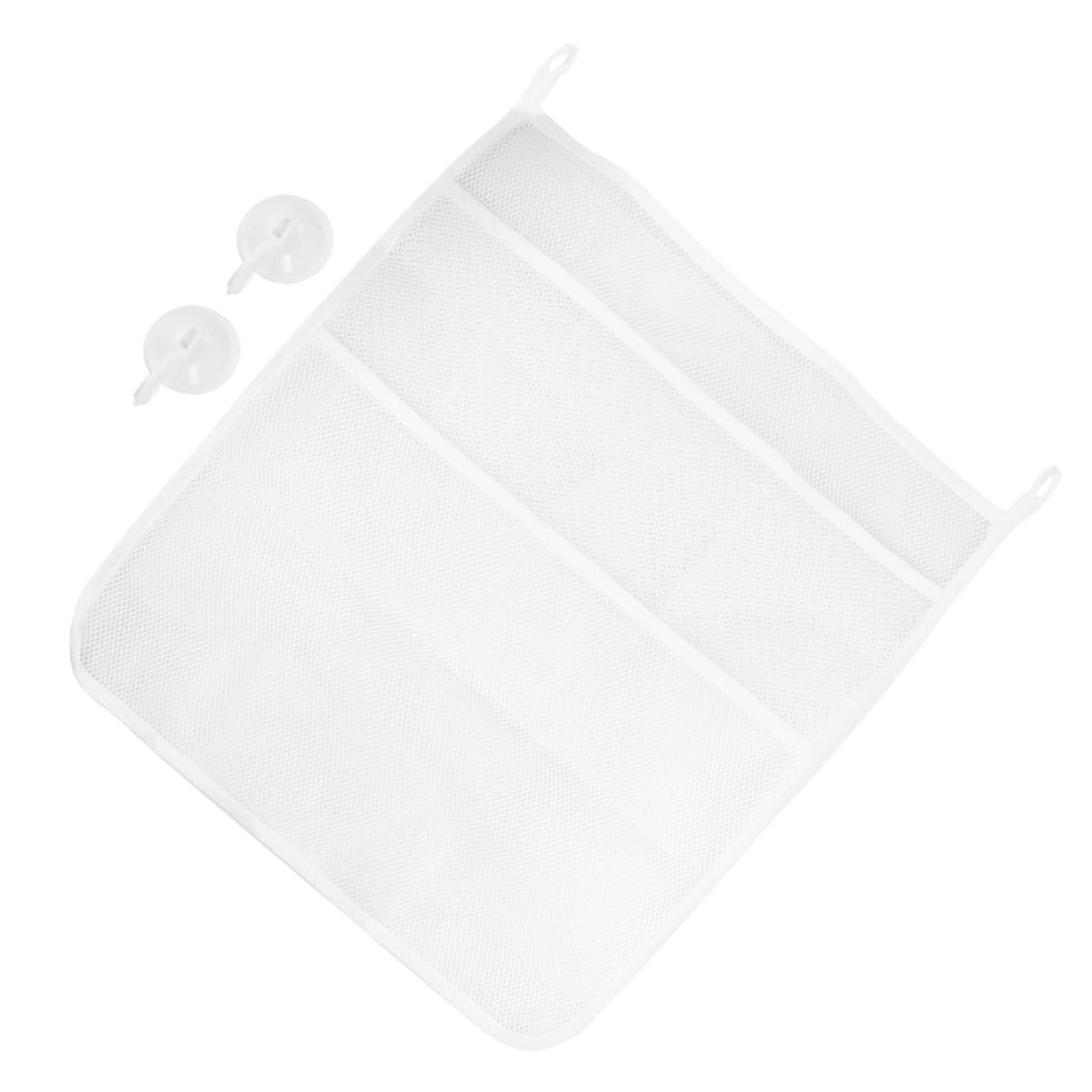 TOPBATHY 3pezzi Borsa Da Doccia Per Ventosa Contenitore Per Giocattoli Organizer Per Bagnetto Rete Scomparti Per Bagno Bianco